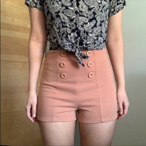 ASOS Ponti High Waisted Matelot Shorts